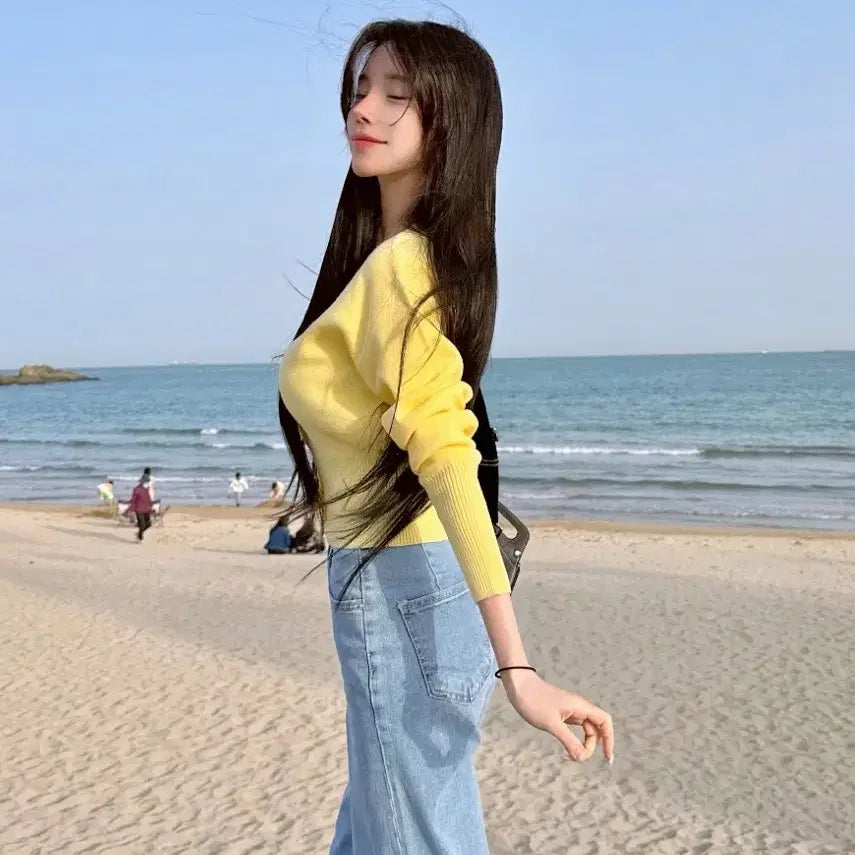 [BUNJANG] Mayyun Daily V-neck Cardigan / 메이윤 제작 데일리 브이넥 가디건 노란색