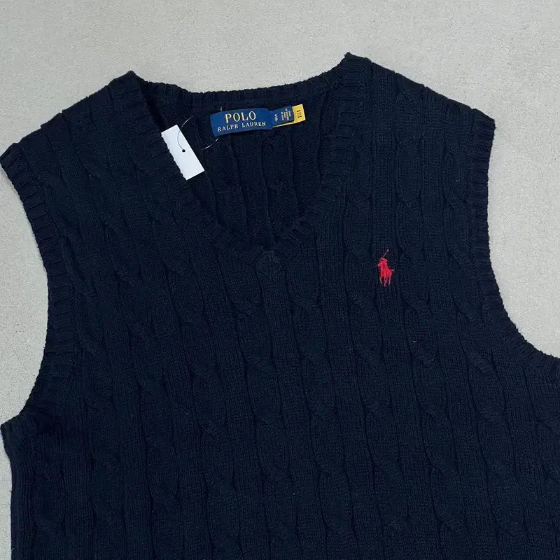[BUNJANG] Polo Ralph Lauren Cable Knit Vest / 폴로 랄프로렌 꽈배기 니트베스트 s09970