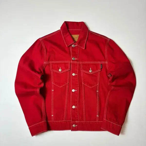 [BUNJANG] Sandro Homme Red Trucker Denim Jacket / 산드로 옴므 레드 트러커 데님 자켓 PN8169