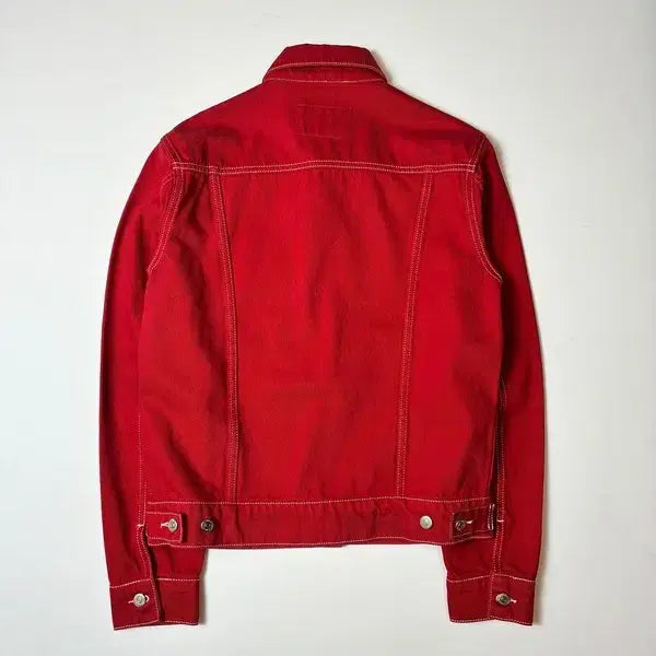 [BUNJANG] Sandro Homme Red Trucker Denim Jacket / 산드로 옴므 레드 트러커 데님 자켓 PN8169