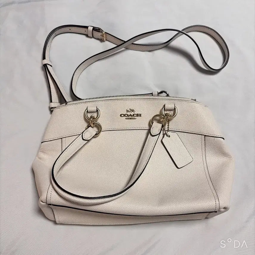 [BUNJANG] Coach Ivory Leather Shoulder Bag / 코치 아이보리 가죽 숄더백