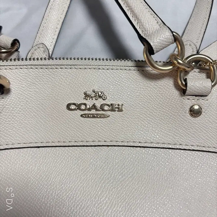 [BUNJANG] Coach Ivory Leather Shoulder Bag / 코치 아이보리 가죽 숄더백