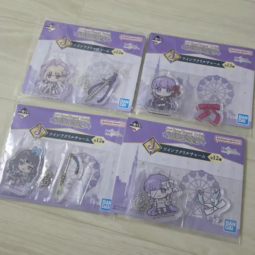 [BUNJANG] Fate/Grand Order Acrylic Keyring Bundle Set / [페이트그랜드오더] J상 키링 4개 일괄 (쿠지 / 제일복권)