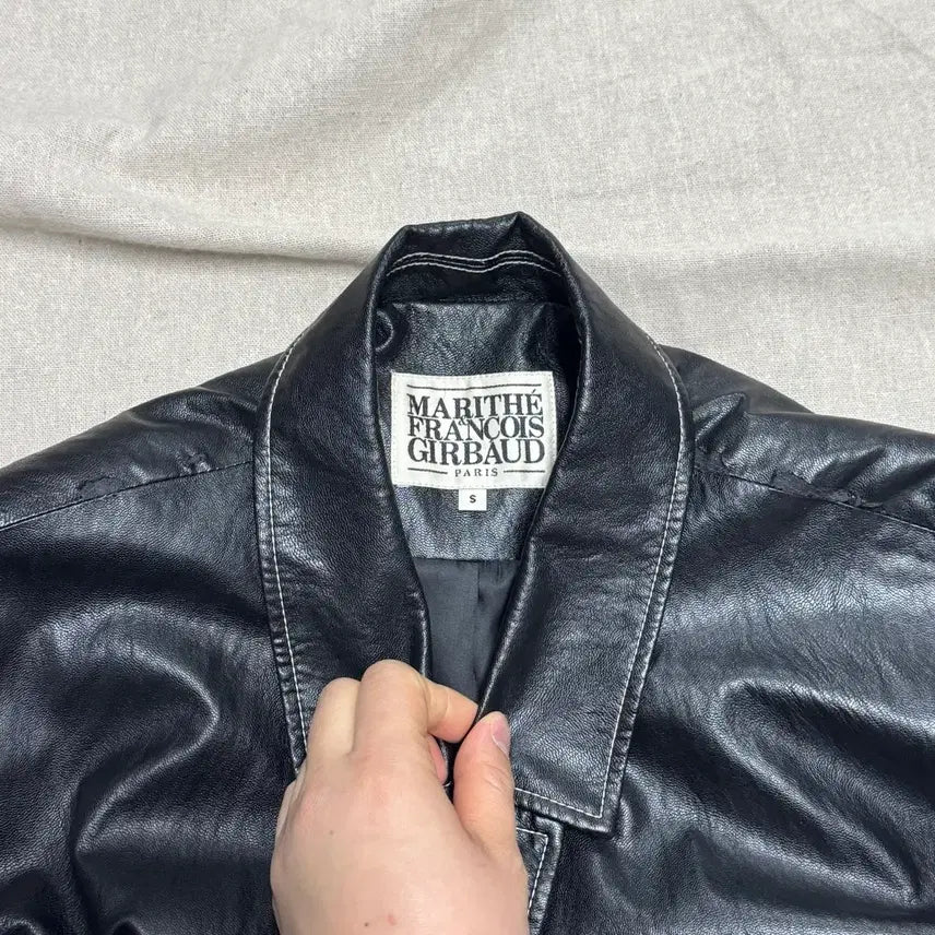 [BUNJANG] Marithe Stitch Leather Jacket S / 마리떼 스티치 레더자켓 S