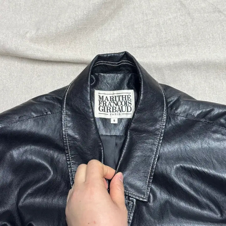 [BUNJANG] Marithe Stitch Leather Jacket S / 마리떼 스티치 레더자켓 S