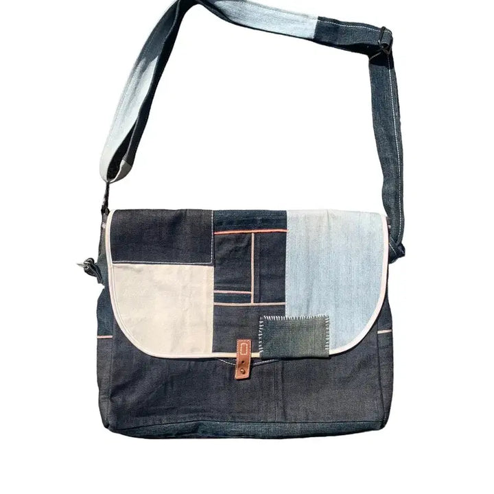 [SOLD OUT] 빈티지 데님패치 리워크 메신저 백
