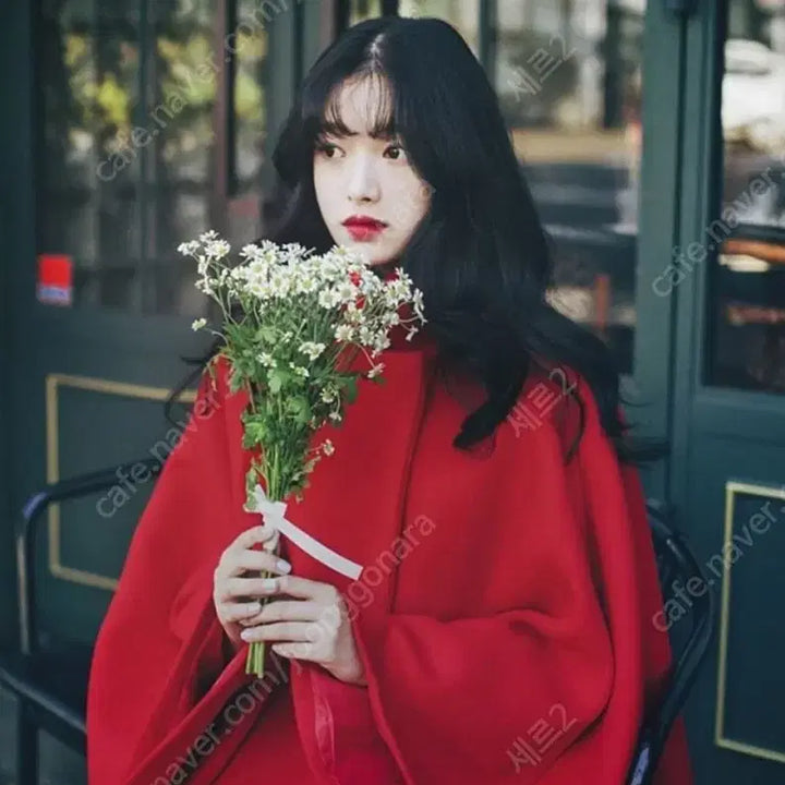 [BUNJANG] Milkcocoa Red Cape Coat Vintage / 밀크코코아 레드 케이프 코트 망토 빈티지
