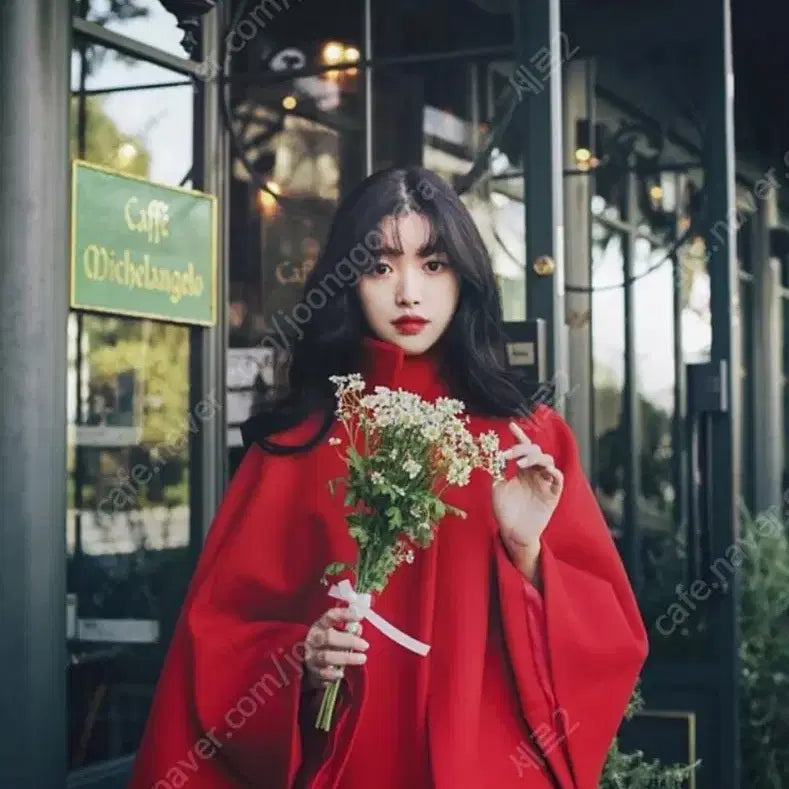 [BUNJANG] Milkcocoa Red Cape Coat Vintage / 밀크코코아 레드 케이프 코트 망토 빈티지