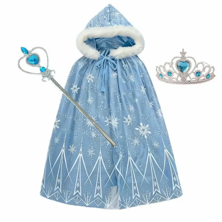 [BUNJANG] Frozen Elsa Cape Set / 겨울왕국 엘사 망토 세트<지팡이+왕관>
