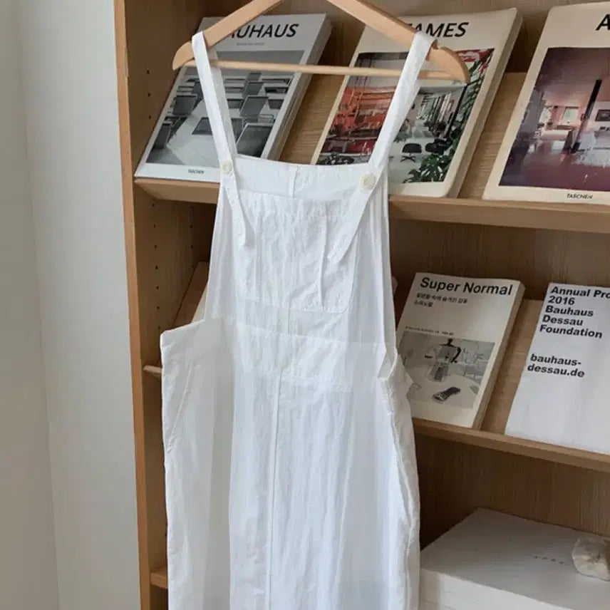 [BUNJANG] Ordinaryment Overall Dress White / 오디너리먼트 오버롤 원피스 화이트