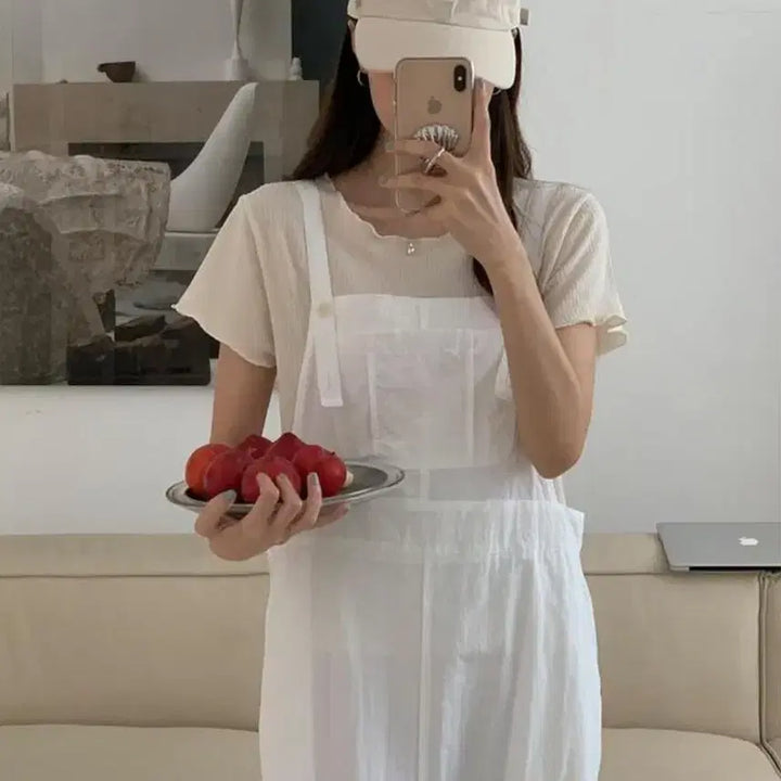 [BUNJANG] Ordinaryment Overall Dress White / 오디너리먼트 오버롤 원피스 화이트