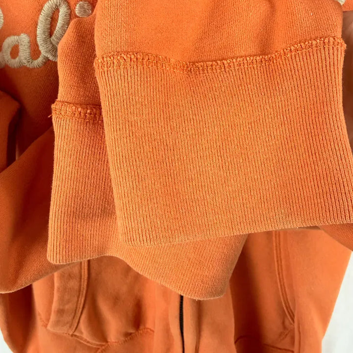 [BUNJANG] Who.A.U Patch Logo Hoodie Zip-Up Orange / (L) 후아유 패치로고 후드집업 오렌지