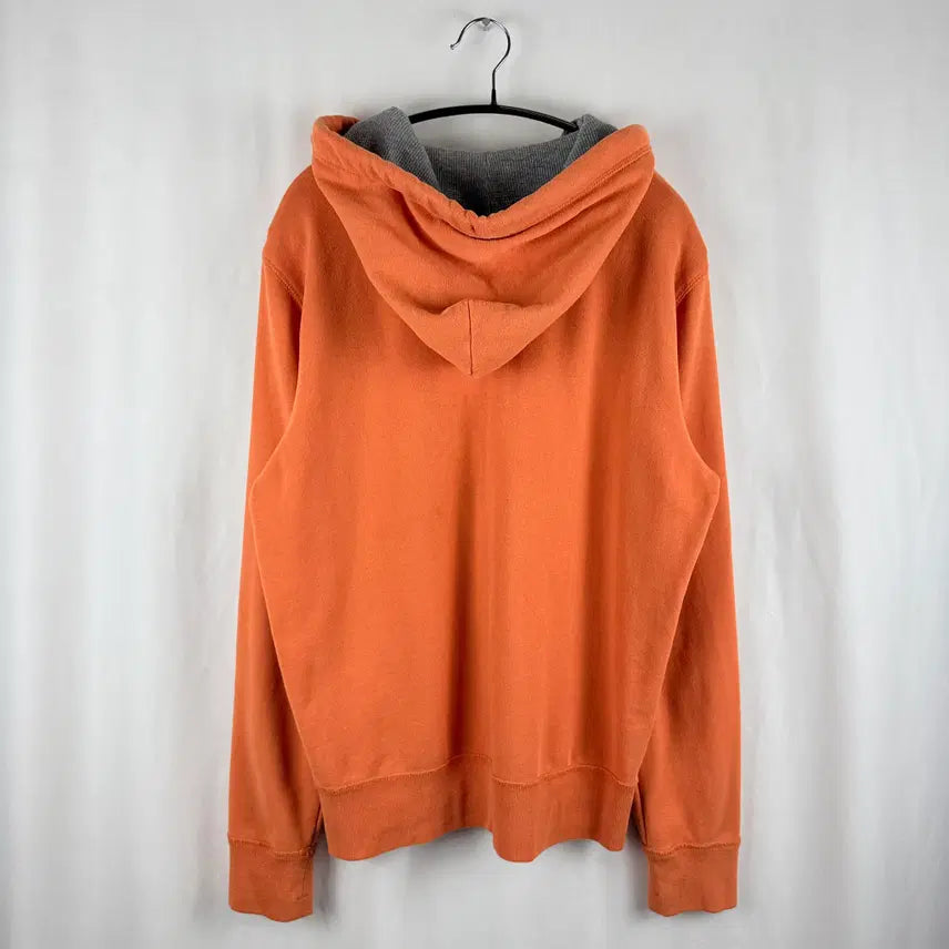 [BUNJANG] Who.A.U Patch Logo Hoodie Zip-Up Orange / (L) 후아유 패치로고 후드집업 오렌지
