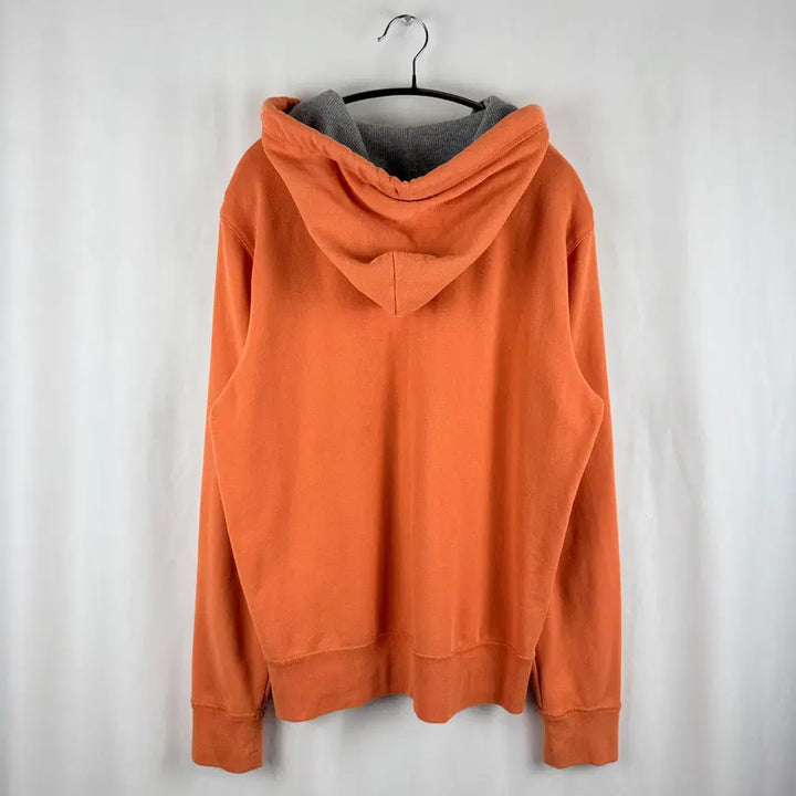 [BUNJANG] Who.A.U Patch Logo Hoodie Zip-Up Orange / (L) 후아유 패치로고 후드집업 오렌지