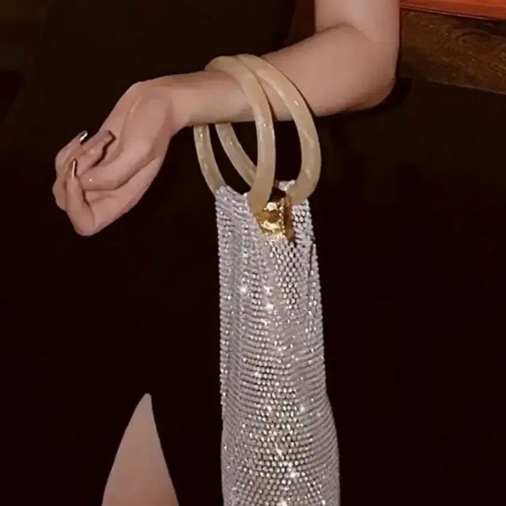 [BUNJANG] Ring Handle Cubic Mesh Bag / 링 핸들 큐빅 메쉬 가방(새상품)