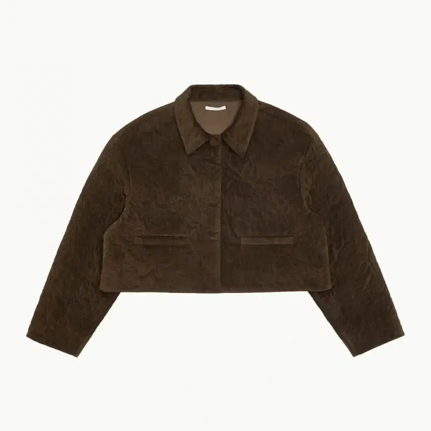 [BUNJANG] AMOMENTO Quilted Velvet Jacket / 아모멘토 플라워 퀼티드 벨벳 자켓