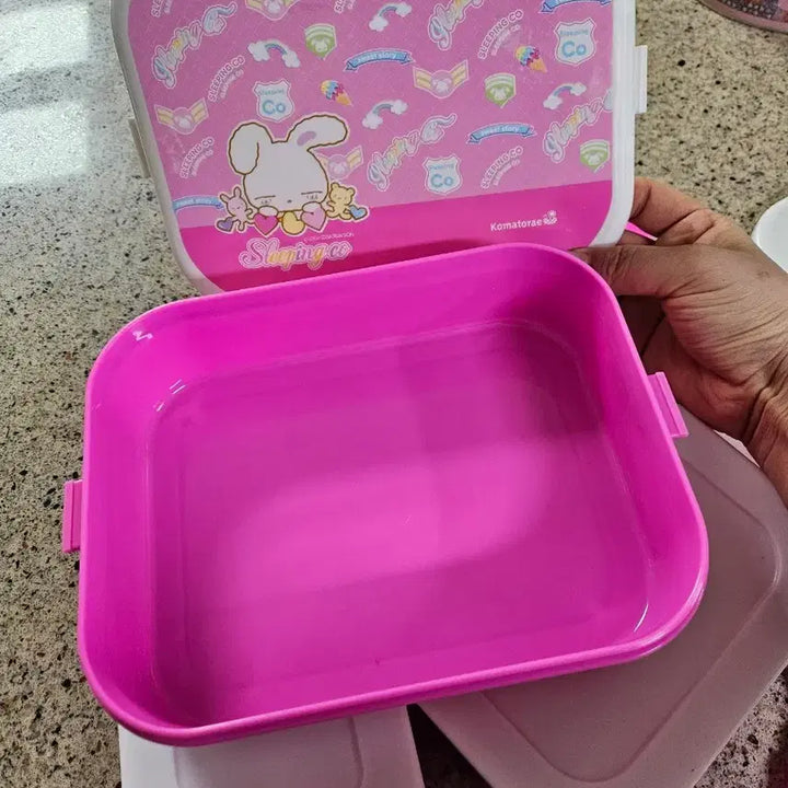 [BUNJANG] Sleepingko Lunch Box with Stickers / 고전 바른손 슬리핑코 도시락 레어템 스티커 집게 보관가능 영아트