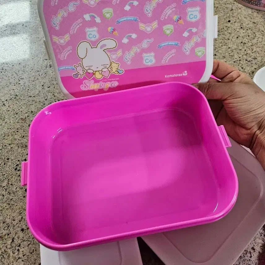 [BUNJANG] Sleepingko Lunch Box with Stickers / 고전 바른손 슬리핑코 도시락 레어템 스티커 집게 보관가능 영아트