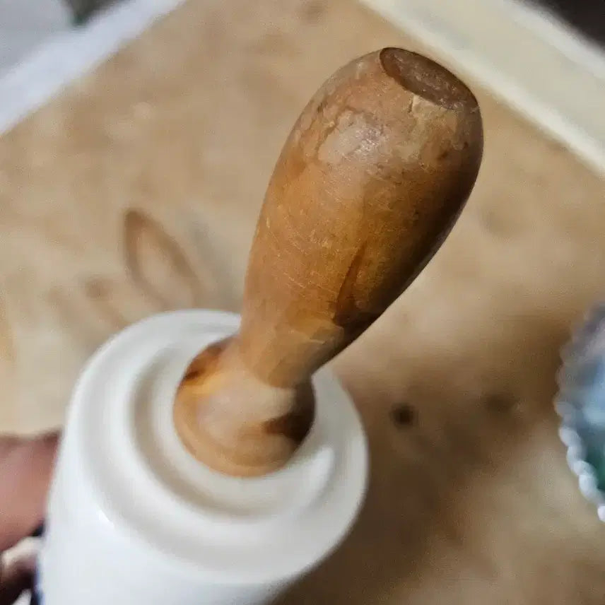 [BUNJANG] Vintage Blue Flower Pattern Ceramic Rolling Pin / <무료배송>빈티지 블루 플라워 패턴 도자기 밀대 35x6.5