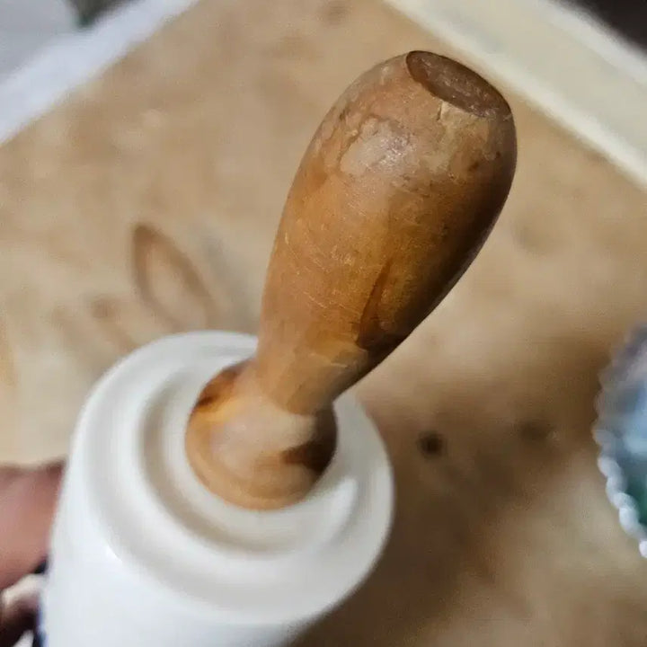 [BUNJANG] Vintage Blue Flower Pattern Ceramic Rolling Pin / <무료배송>빈티지 블루 플라워 패턴 도자기 밀대 35x6.5