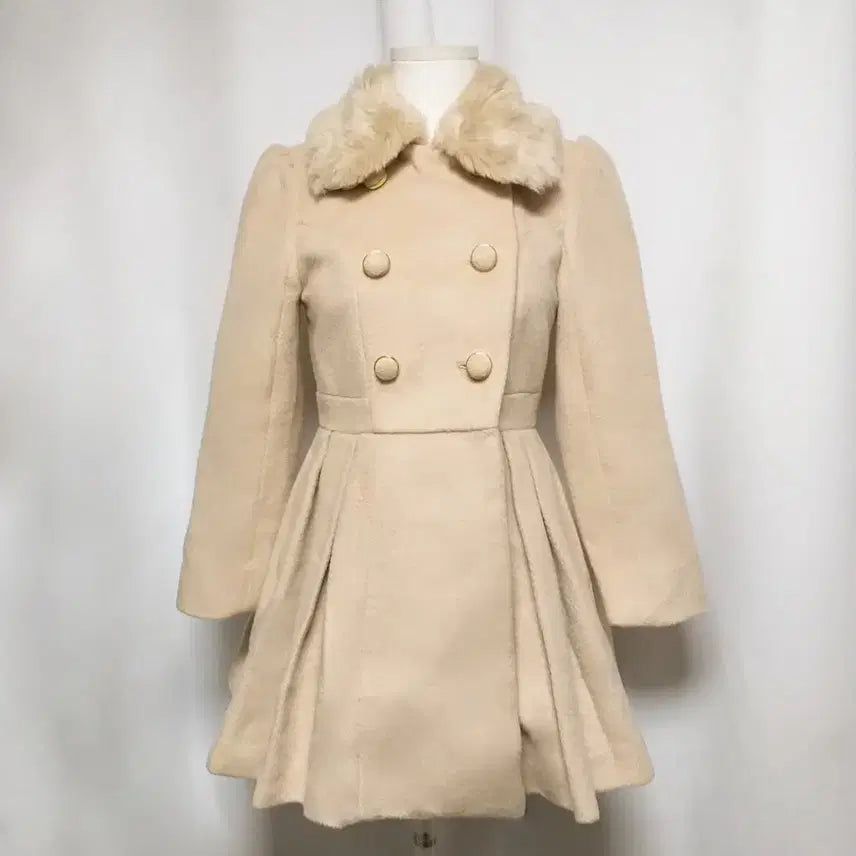 [BUNJANG] Vintage Flare Coat with Fur Collar / 빈티지 퍼카라 플레어 코트 히메갸루
