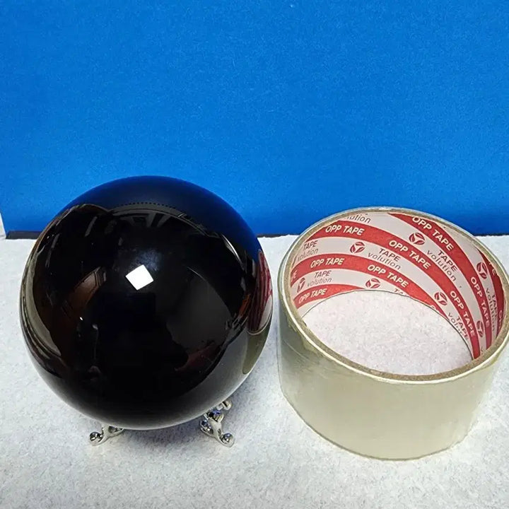 [BUNJANG] Natural Obsidian Crystal Sphere (8cm) with Stand / 천연 흑요석 크리스탈 대형(8cm)구체+받침대