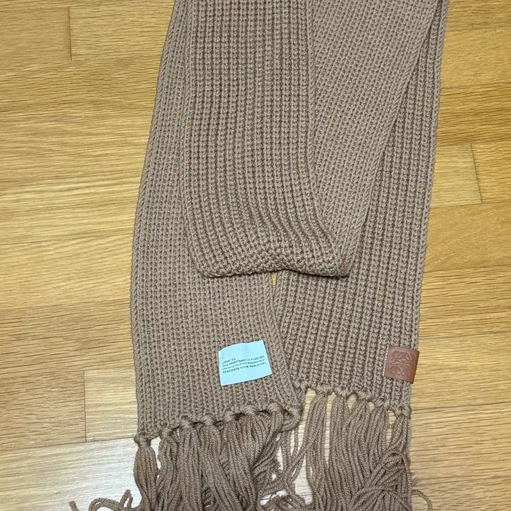 [BUNJANG] Loewe Wool Scarf Brown Leather Tab / 로에베 울 머플러