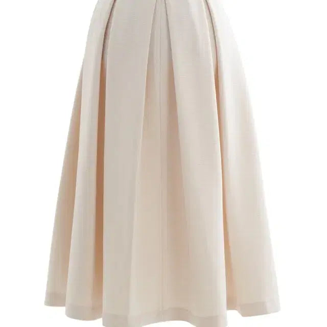 [BUNJANG] Five Avenue Hepburn Pleated Long Skirt Beige / 파이브에비뉴 햅번 플리츠 롱 스커트 베이지-데이트, 상견례, 2부드레스