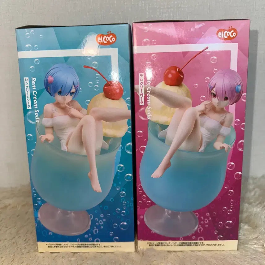 [BUNJANG] Re:Zero Rem &amp; Ram Twin Cream Soda Figure / [미개봉] [현물] 리제로 렘+람 트윈 크림소다 피규어