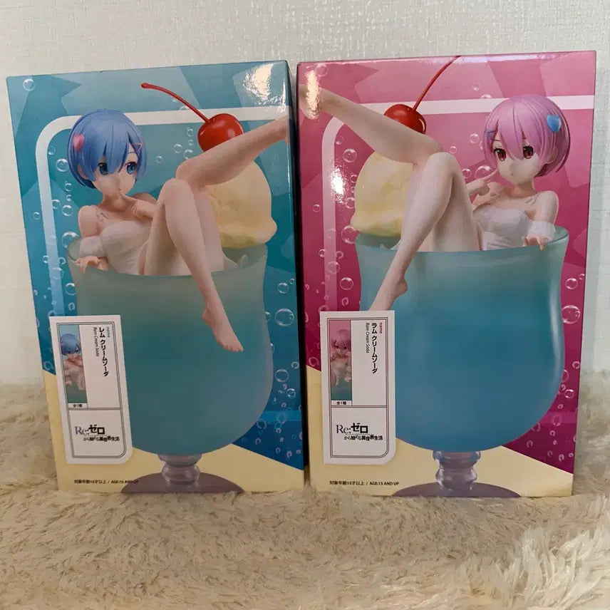 [BUNJANG] Re:Zero Rem &amp; Ram Twin Cream Soda Figure / [미개봉] [현물] 리제로 렘+람 트윈 크림소다 피규어