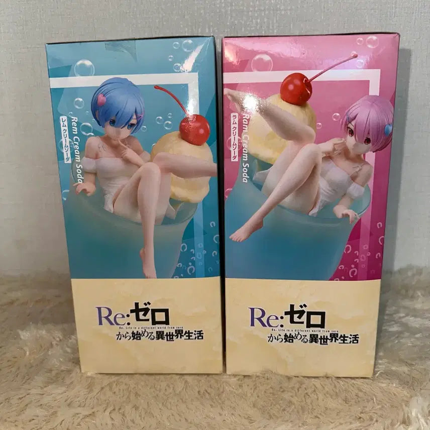 [BUNJANG] Re:Zero Rem &amp; Ram Twin Cream Soda Figure / [미개봉] [현물] 리제로 렘+람 트윈 크림소다 피규어