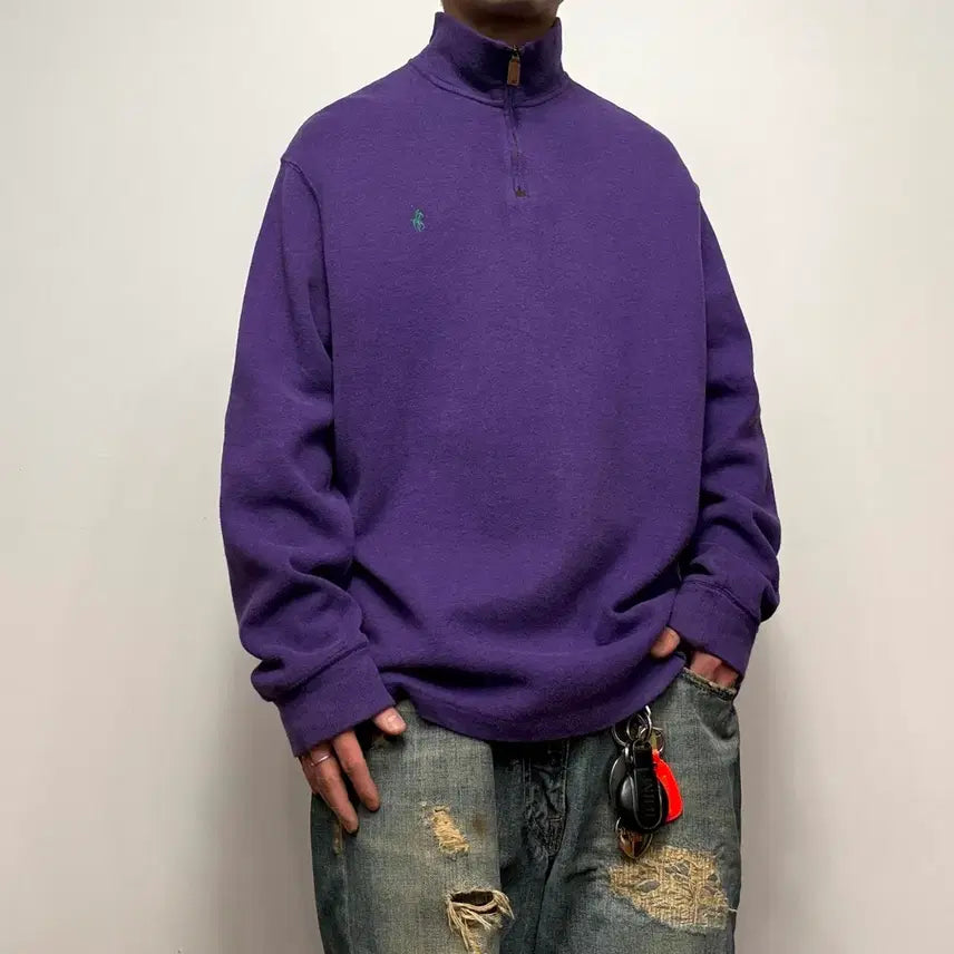 [BUNJANG] Polo Ralph Lauren Half-Zip Cotton Knit Sweater / Polo RalphLauren 폴로랄프로렌 하프집업 코튼 니트 신형