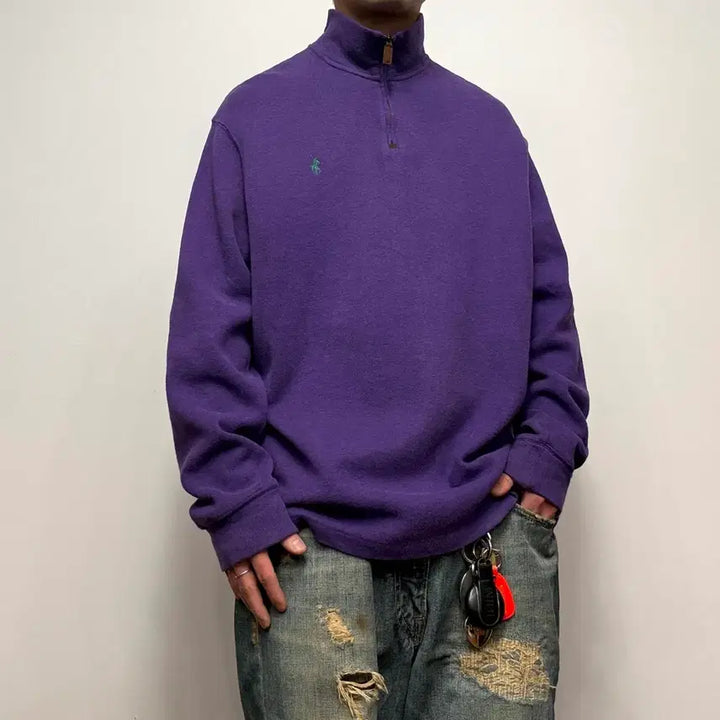 [BUNJANG] Polo Ralph Lauren Half-Zip Cotton Knit Sweater / Polo RalphLauren 폴로랄프로렌 하프집업 코튼 니트 신형