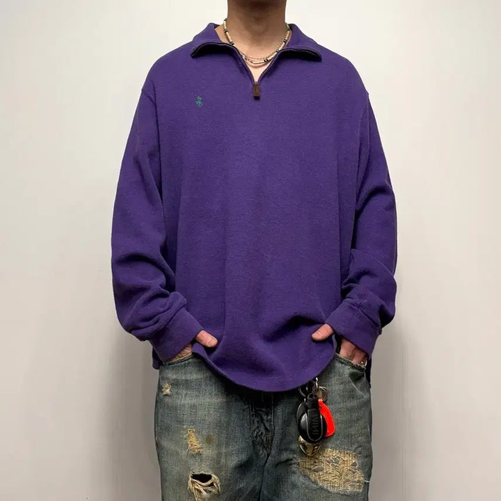 [BUNJANG] Polo Ralph Lauren Half-Zip Cotton Knit Sweater / Polo RalphLauren 폴로랄프로렌 하프집업 코튼 니트 신형