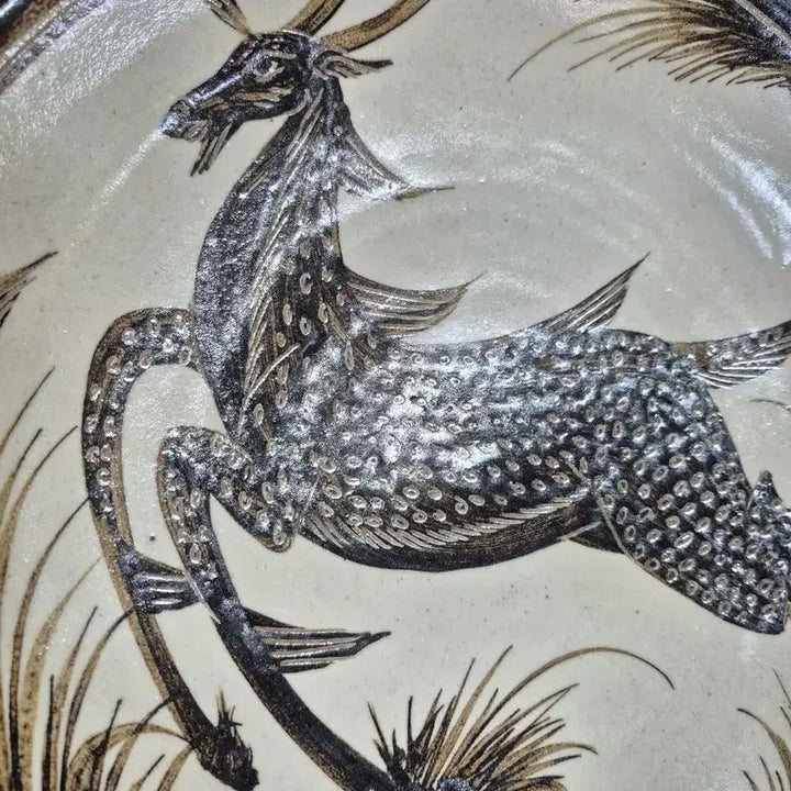 [BUNJANG] Chinese Porcelain Plate with Giraffe Motif / 중국도자기 자주요 기린문 접시 반 수반