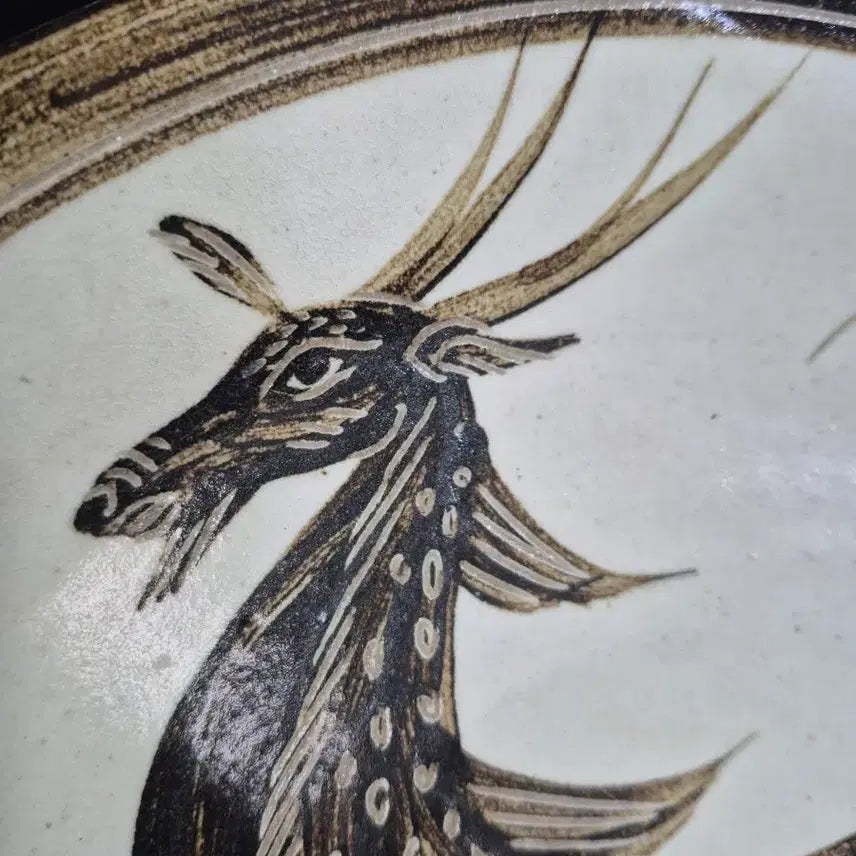 [BUNJANG] Chinese Porcelain Plate with Giraffe Motif / 중국도자기 자주요 기린문 접시 반 수반