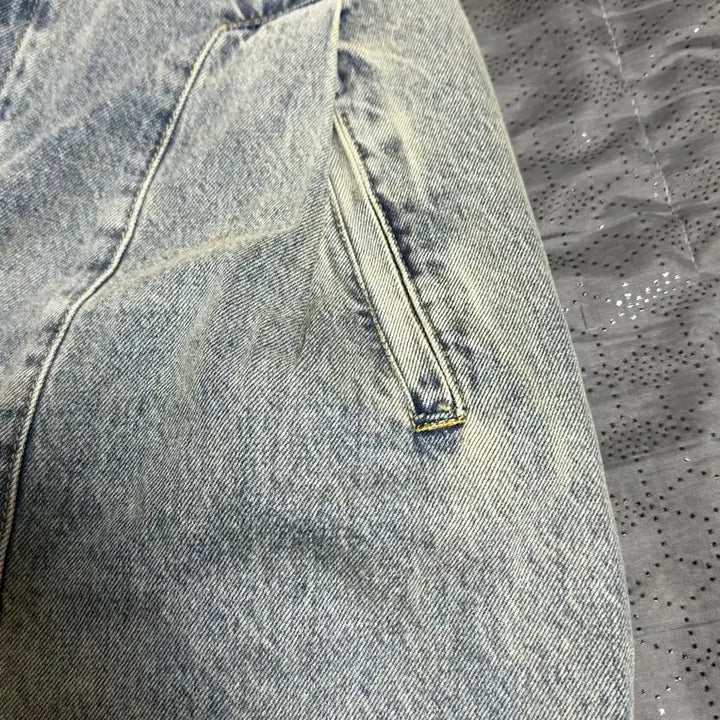 [BUNJANG] Balloon Fit Pleated Wide Leg Denim Pants / (새상품)벌룬핏 핀턱 절개 와이드 데님팬츠
