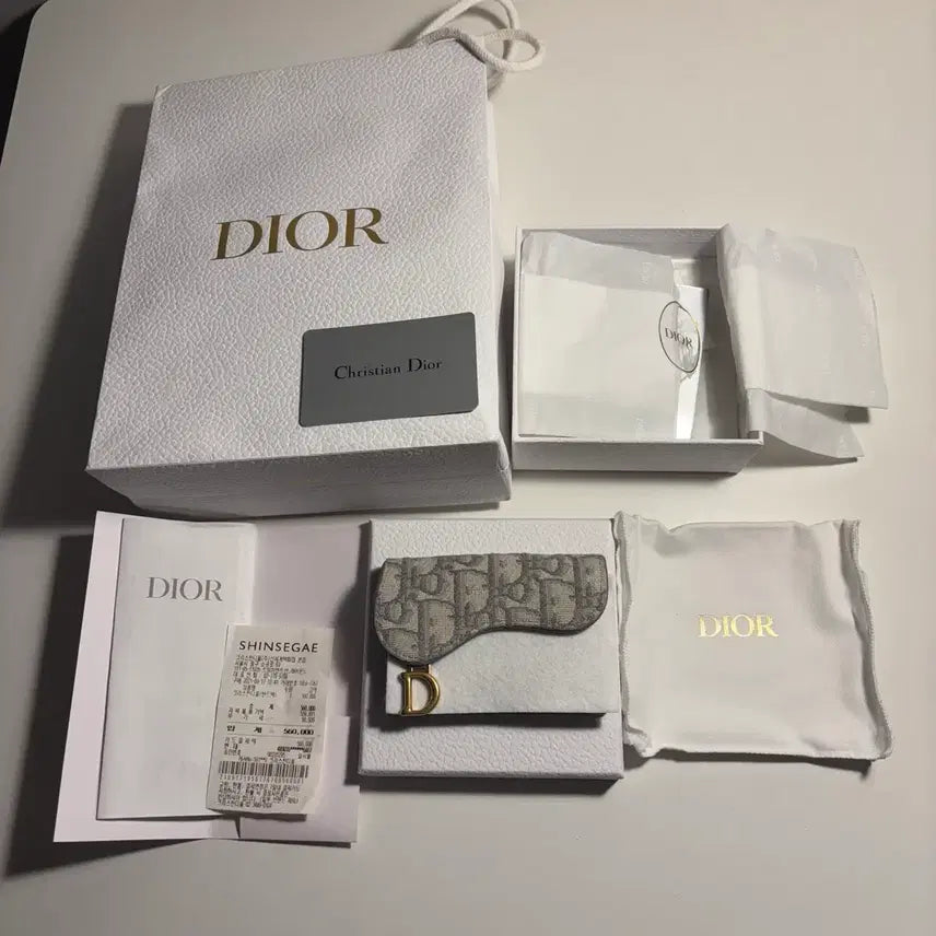 [BUNJANG] Dior Oblique Saddle Card Wallet / (신세계정품)디올 오블리크 새들 카드지갑 풀세트
