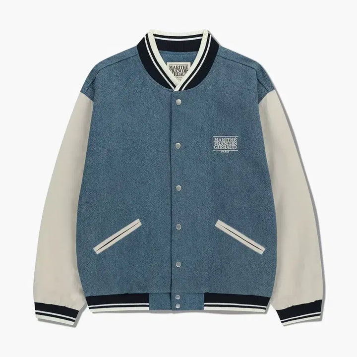 [BUNJANG] Marithe Denim Varsity Jacket (Light Blue, L) / (새상품)마리떼 데님 바시티 자켓 라이트 블루 L