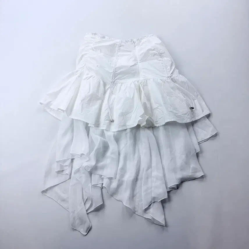 [BUNJANG] Tuomio Layered Chiffon Skirt White / 뚜오미오 레이어드 쉬폰 스커트 화이트