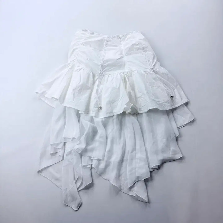 [BUNJANG] Tuomio Layered Chiffon Skirt White / 뚜오미오 레이어드 쉬폰 스커트 화이트