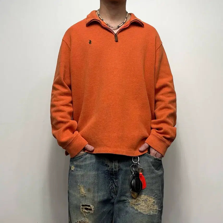 [BUNJANG] Polo Ralph Lauren Vintage Half-Zip Cotton Knit / Polo RalphLauren 폴로랄프로렌 빈티지 하프집업 코튼 니트