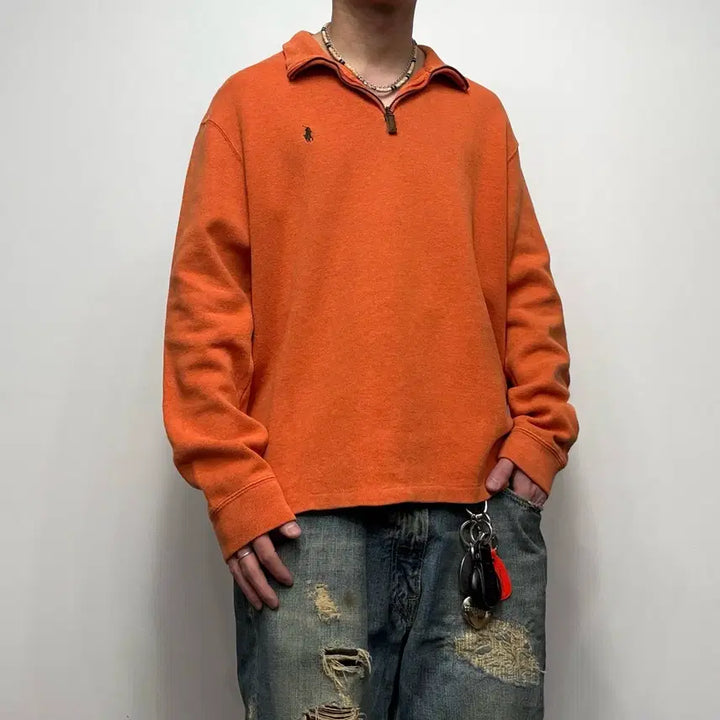[BUNJANG] Polo Ralph Lauren Vintage Half-Zip Cotton Knit / Polo RalphLauren 폴로랄프로렌 빈티지 하프집업 코튼 니트