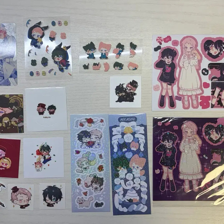 [BUNJANG] Ensemble Stars Mika Shu Sticker &amp; Postcard Bundle Set / 앙스타 미카슈 통판 스티커 울려라 순백의 예찬가