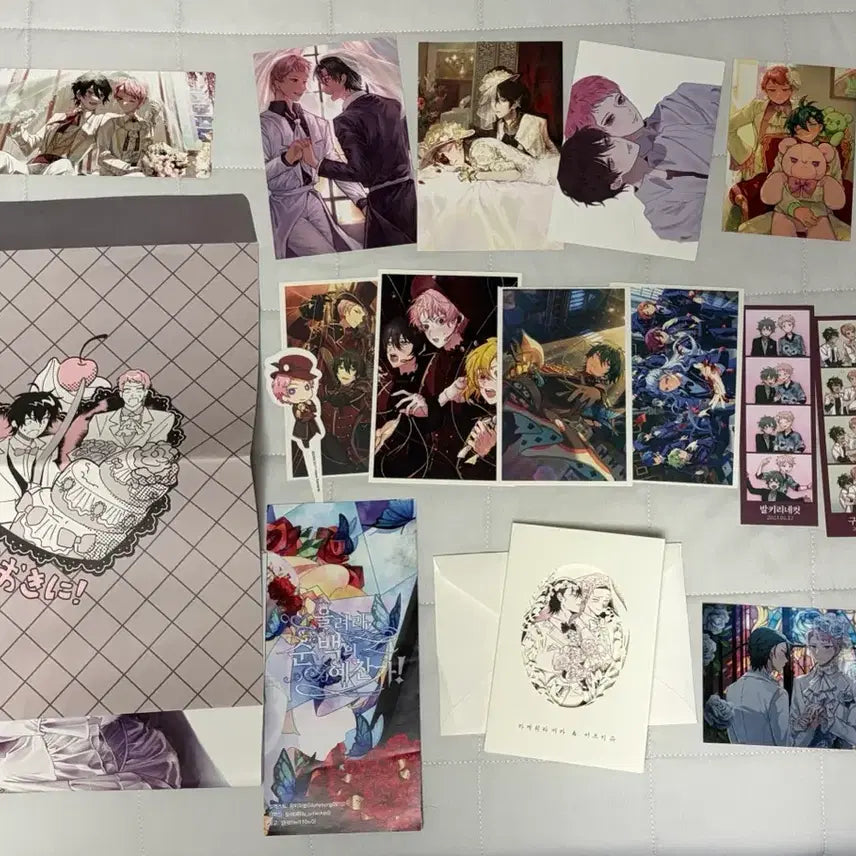 [BUNJANG] Ensemble Stars Mika Shu Sticker &amp; Postcard Bundle Set / 앙스타 미카슈 통판 스티커 울려라 순백의 예찬가