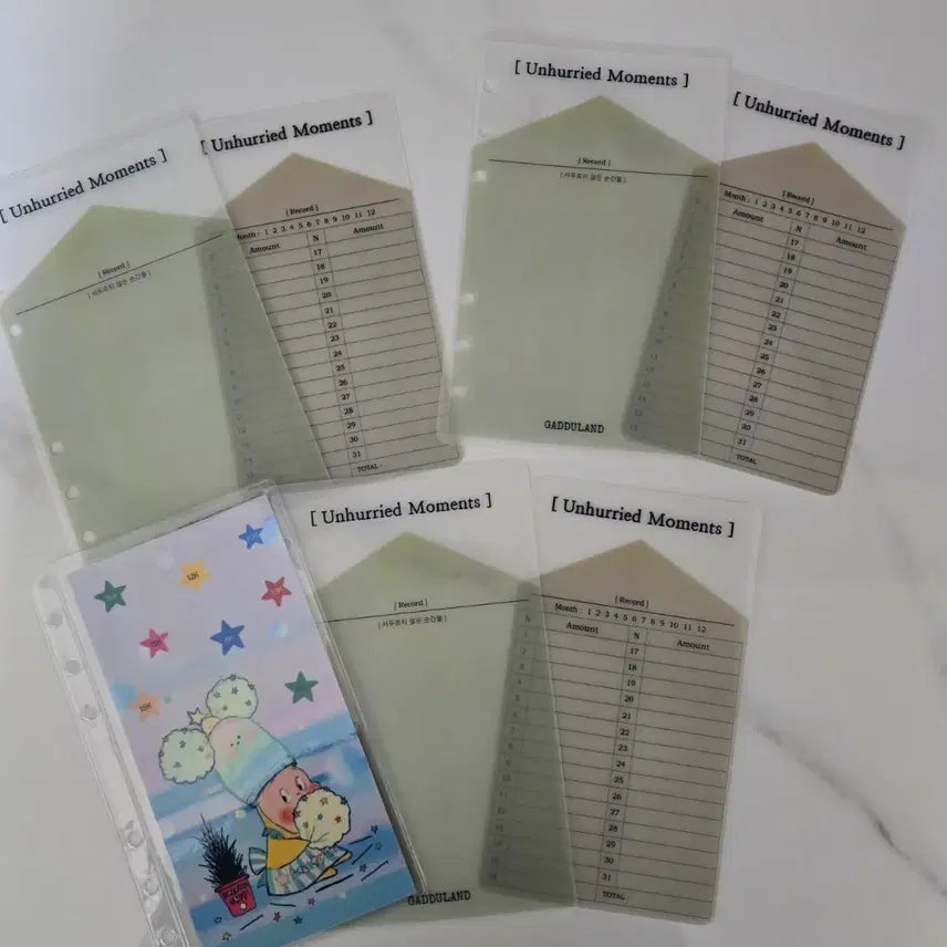 [BUNJANG] Diarium 6-Ring Binder and Cash Life Planner Bundle / 디아리움6공 바인더 + 현금생활 현생속지 6종 일괄판매
