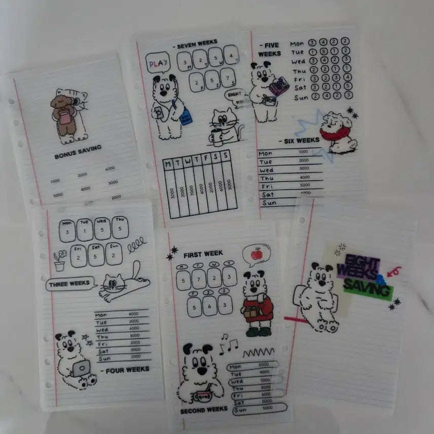 [BUNJANG] Diarium 6-Ring Binder and Cash Life Planner Bundle / 디아리움6공 바인더 + 현금생활 현생속지 6종 일괄판매