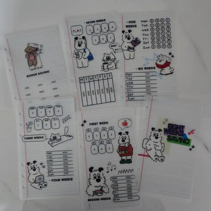 [BUNJANG] Diarium 6-Ring Binder and Cash Life Planner Bundle / 디아리움6공 바인더 + 현금생활 현생속지 6종 일괄판매