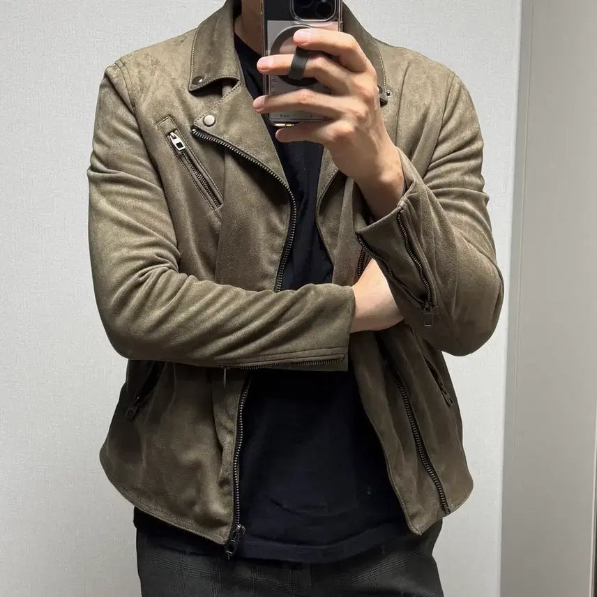 [BUNJANG] ZARA Suede Rider Jacket / 자라 스웨이드 라이더 자켓 100