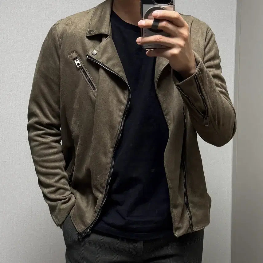 [BUNJANG] ZARA Suede Rider Jacket / 자라 스웨이드 라이더 자켓 100